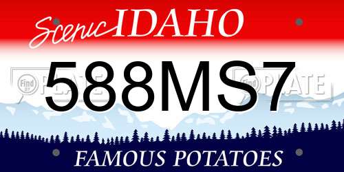 588MS7 Idaho License Plate
