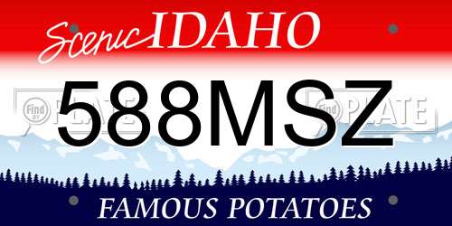 588MSZ Idaho License Plate