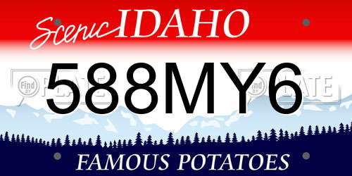 588MY6 Idaho License Plate