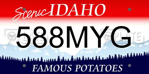 588MYG Idaho License Plate