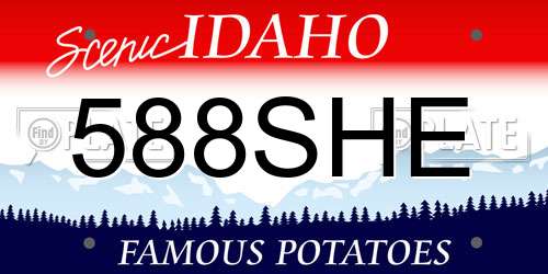 588SHE Idaho License Plate