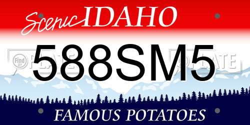 588SM5 Idaho License Plate
