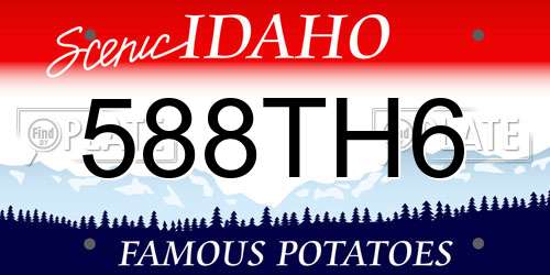 588TH6 Idaho License Plate
