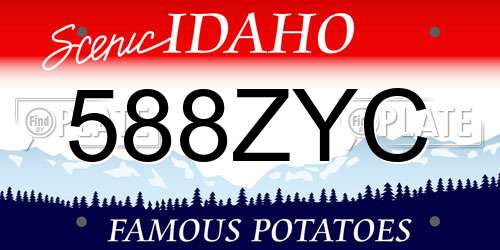 588ZYC Idaho License Plate
