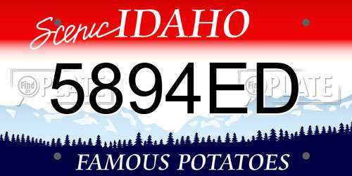5894ED Idaho License Plate