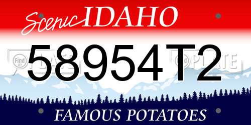 58954T2 Idaho License Plate
