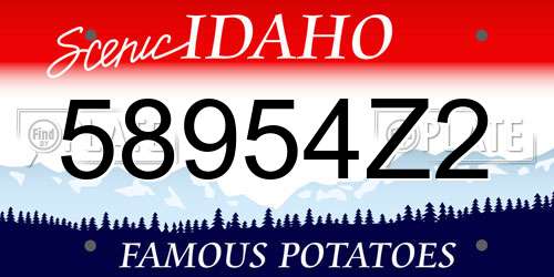 58954Z2 Idaho License Plate