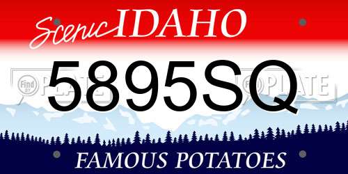 5895SQ Idaho License Plate