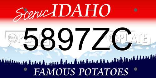 5897ZC Idaho License Plate
