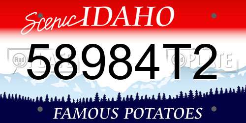 58984T2 Idaho License Plate