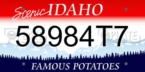 58984T7 Idaho License Plate