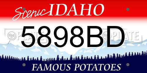 5898BD Idaho License Plate