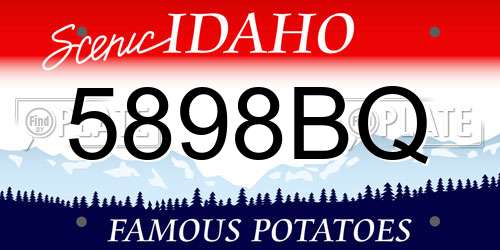 5898BQ Idaho License Plate