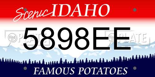 5898EE Idaho License Plate