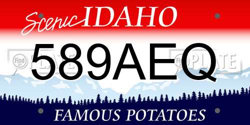 589AEQ Idaho License Plate