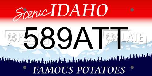 589ATT Idaho License Plate