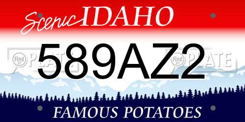 589AZ2 Idaho License Plate