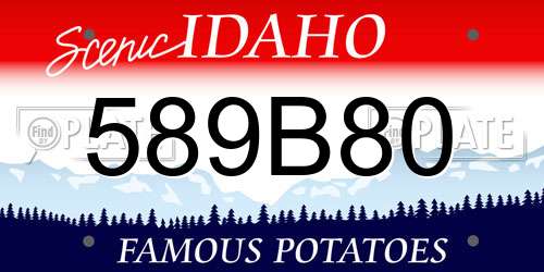 589B80 Idaho License Plate