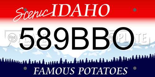 589BBO Idaho License Plate