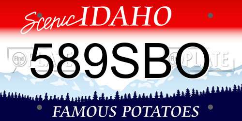 589SBO Idaho License Plate