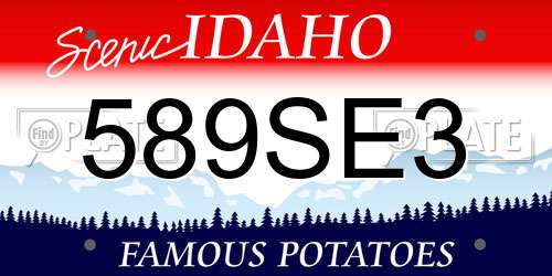 589SE3 Idaho License Plate