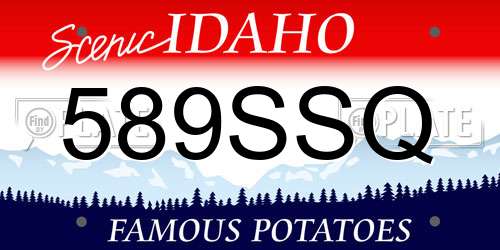 589SSQ Idaho License Plate