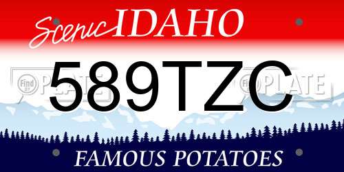 589TZC Idaho License Plate