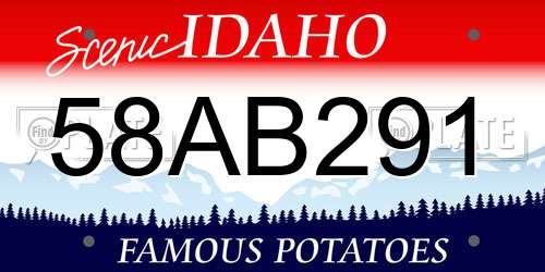 58AB291 Idaho License Plate