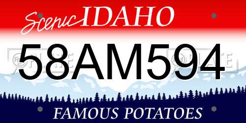 58AM594 Idaho License Plate
