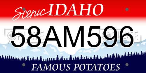 58AM596 Idaho License Plate