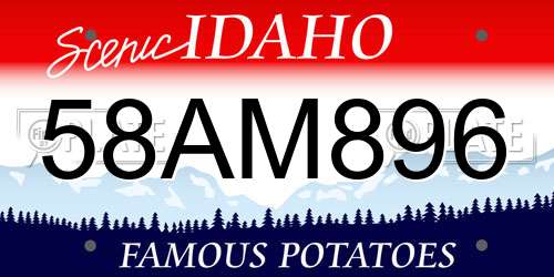58AM896 Idaho License Plate