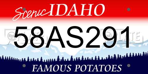 58AS291 Idaho License Plate