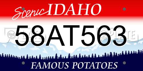 58AT563 Idaho License Plate