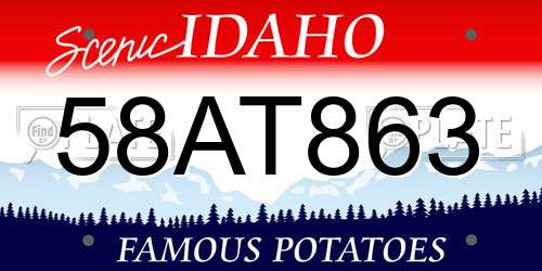 58AT863 Idaho License Plate