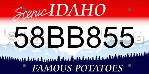 58BB855 Idaho License Plate