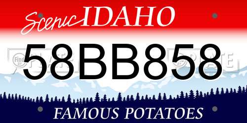 58BB858 Idaho License Plate
