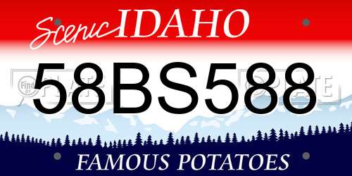 58BS588 Idaho License Plate
