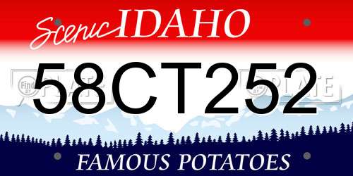 58CT252 Idaho License Plate