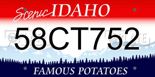 58CT752 Idaho License Plate