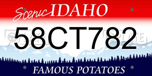 58CT782 Idaho License Plate