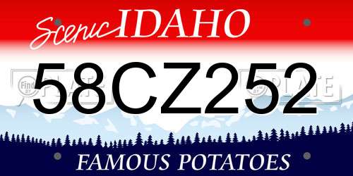 58CZ252 Idaho License Plate