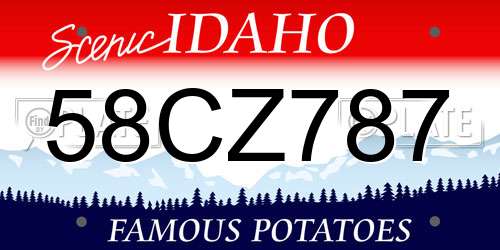 58CZ787 Idaho License Plate