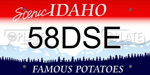 58DSE Idaho License Plate