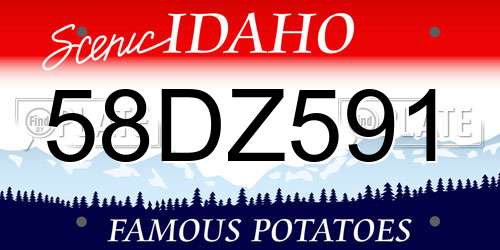 58DZ591 Idaho License Plate
