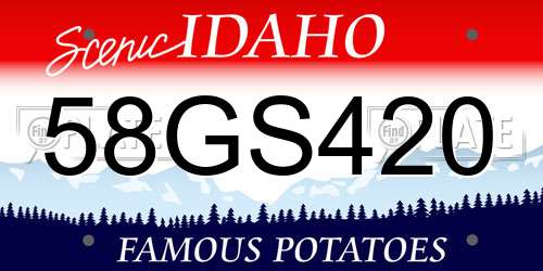 58GS420 Idaho License Plate