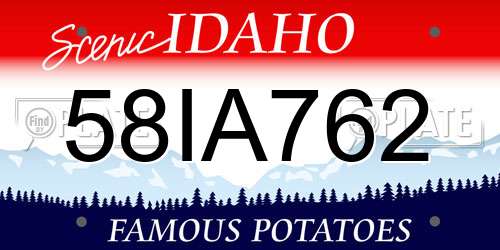 58IA762 Idaho License Plate