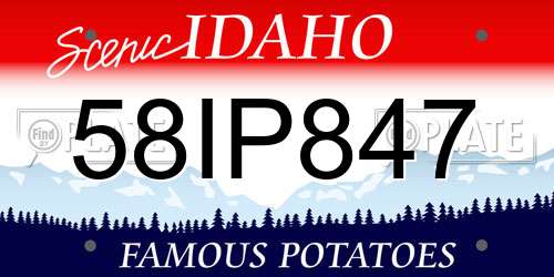 58IP847 Idaho License Plate