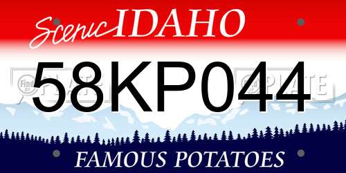 58KP044 Idaho License Plate
