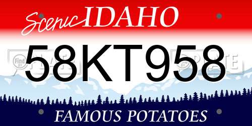 58KT958 Idaho License Plate