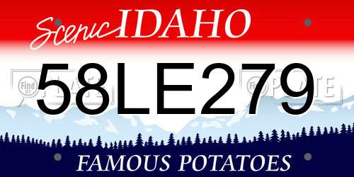 58LE279 Idaho License Plate